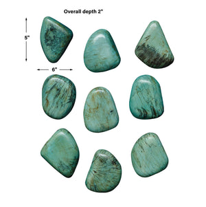 Pebbles Aqua Wood Wall Decor, S/9