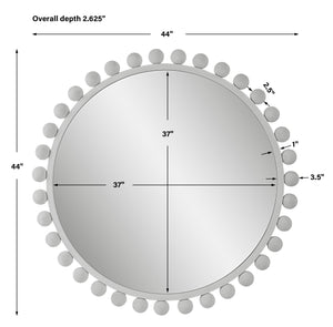 Cyra White Round Mirror