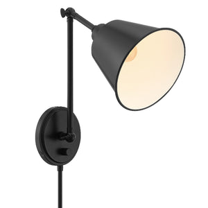 Mitchell 1 Light Matte Black Wall Mount