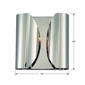 Monique 2 Light Polished Nickel Wall Mount
