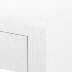 Grasscloth 1-Drawer Side Table in White | Morgan Collection | Villa & House