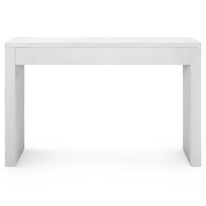 Lacquered Grasscloth Console Table with Drawer – White | Morgan Collection | Villa & House