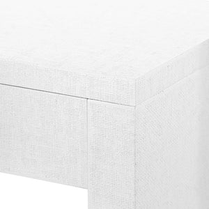 Lacquered Grasscloth Console Table with Drawer – White | Morgan Collection | Villa & House