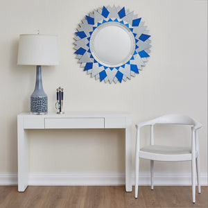 Lacquered Grasscloth Console Table with Drawer – White | Morgan Collection | Villa & House