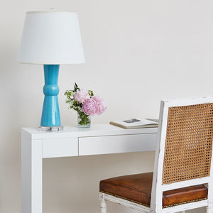 Lacquered Grasscloth Console Table with Drawer – White | Morgan Collection | Villa & House