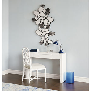 Lacquered Grasscloth Console Table with Drawer – White | Morgan Collection | Villa & House
