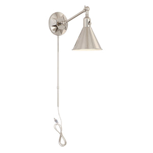 Morgan 1 Light Polished Nickel Wall Mount