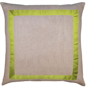 Marquess Linen Olive Ribbon Pillow