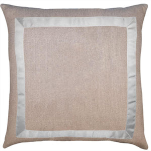 Marquess Linen Silver Ribbon Pillow