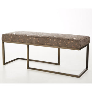 Metallic Hide Bench – Taupe & Copper