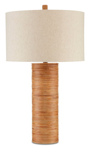 Salome Table Lamp - Brass/Natural Rattan