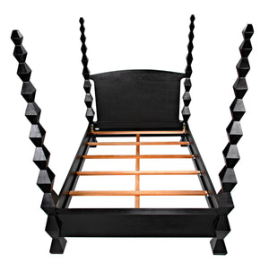 Brancusi Bed, Queen, Hand-Rubbed Black