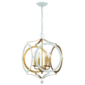 Odelle 4 Light White & Gold Chandelier