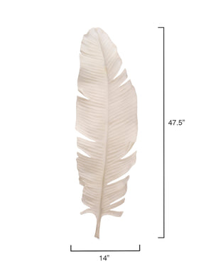 Feather Object, Large in Off White Resin