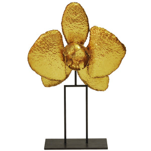 Worlds Away Small Handmade Orchid Sculpture – Gold Leaf