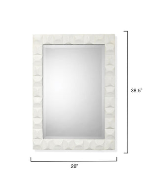 Large Mirror with Chiseled White Gesso Frame
