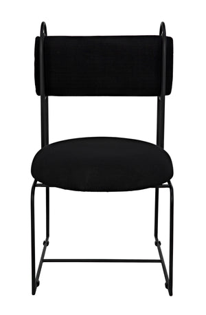 Daisy Chair, Metal and Black Cotton