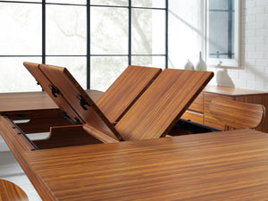 Erikka 110" Double-Leaves Extensible Dining Table - Amber