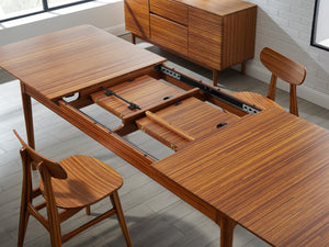 Erikka 110" Double-Leaves Extensible Dining Table - Amber