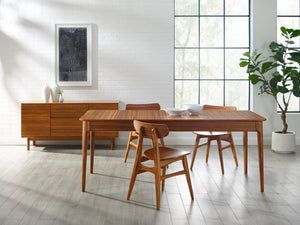 Erikka 110" Double-Leaves Extensible Dining Table - Amber