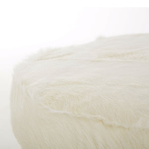 Cage Ottoman with White Fur Top