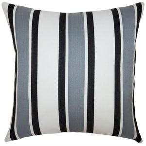 Outdoor Stripe Ebony Pillow