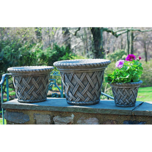 English Weave Large Stone Planter - Alpine Stone (14 finishes available)