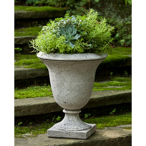 Tall Footed Stone Planter - Alpine Stone Patina