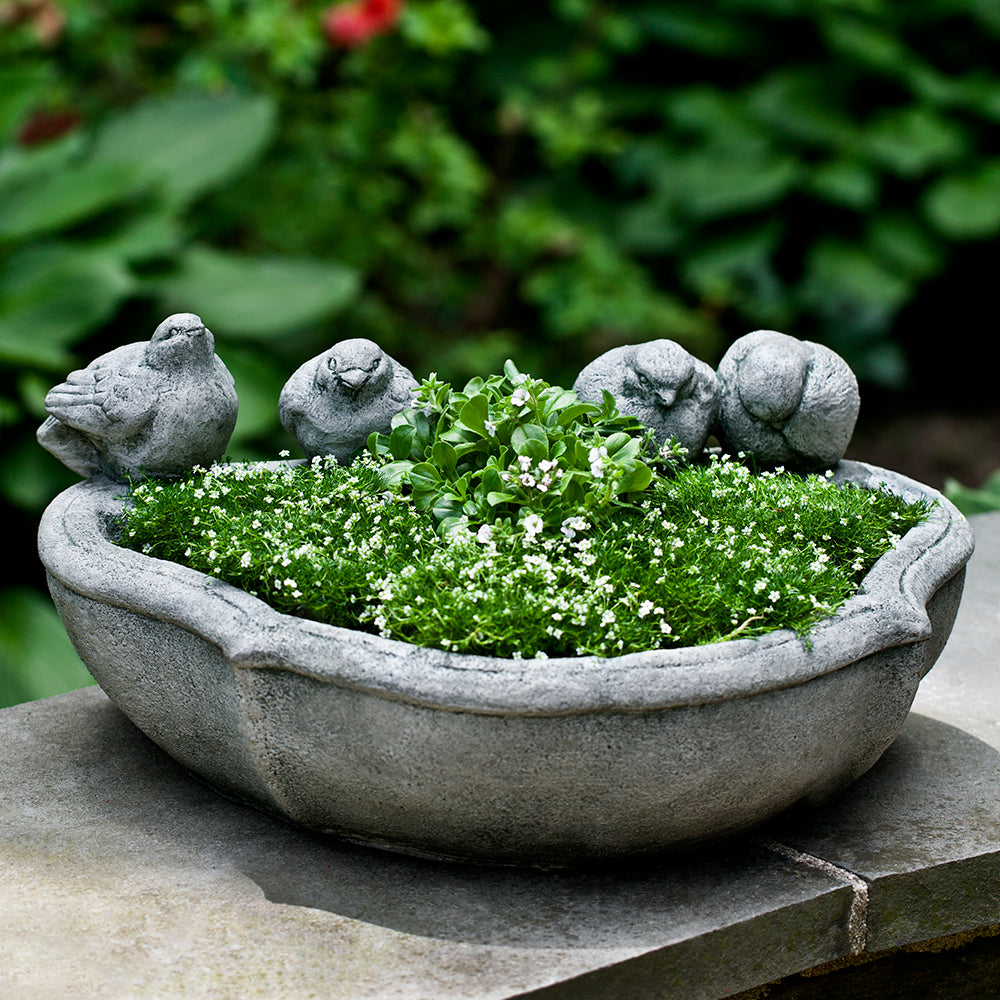 Bird Sculpture Planter - Alpine Stone Patina