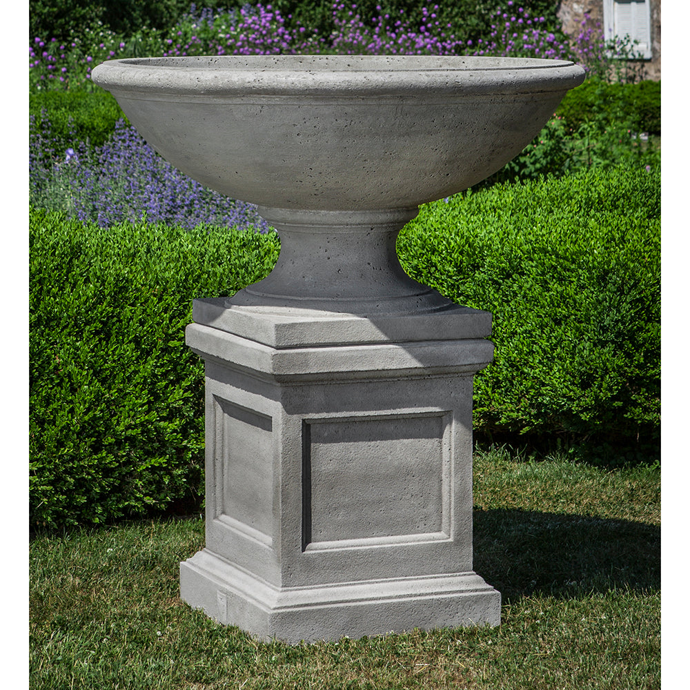 large stone planter indoor Large Footed Urn Stone Planter - Alpine Stone Patina