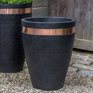 Cast Stone Tapered Planter - Nero Nuovo (Additional Patinas Available)