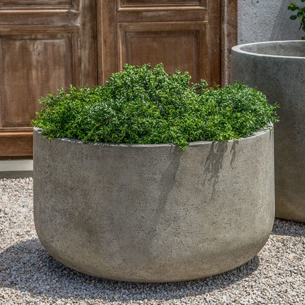 cast stone plant pots Extra Large Cast Stone Low Tribeca Planter - Greystone (Additional Pat