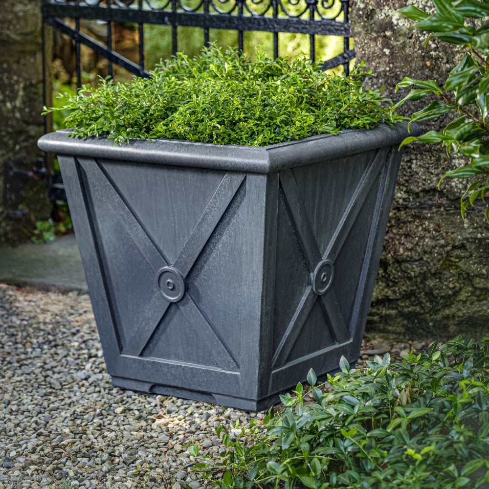 Cast Stone Directoire Square Planter - Lead Antique (Additional Patinas Available)