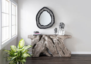 Cast Crystal on Stand, Liquid Silver, Small