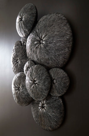 Fungia Cluster Wall Art, Silver Leaf