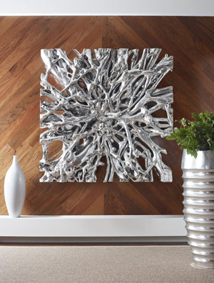 Square Root Wall Art, Silver Leaf, LG