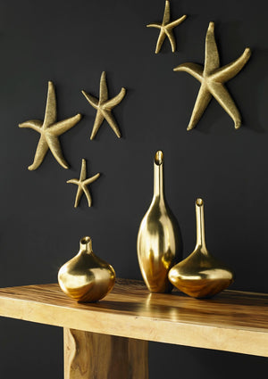 Starfish, Gold Leaf, Set of 4, LG