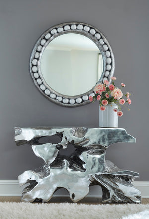 Venice Freeform Console, Silver Leaf