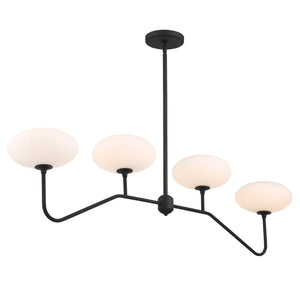 Parker 4 Light Black Forged Linear Chandelier