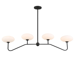 Parker 4 Light Black Forged Linear Chandelier