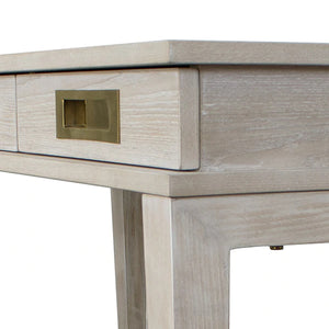 Worlds Away Plato 3 Drawer Desk - Cerused Oak