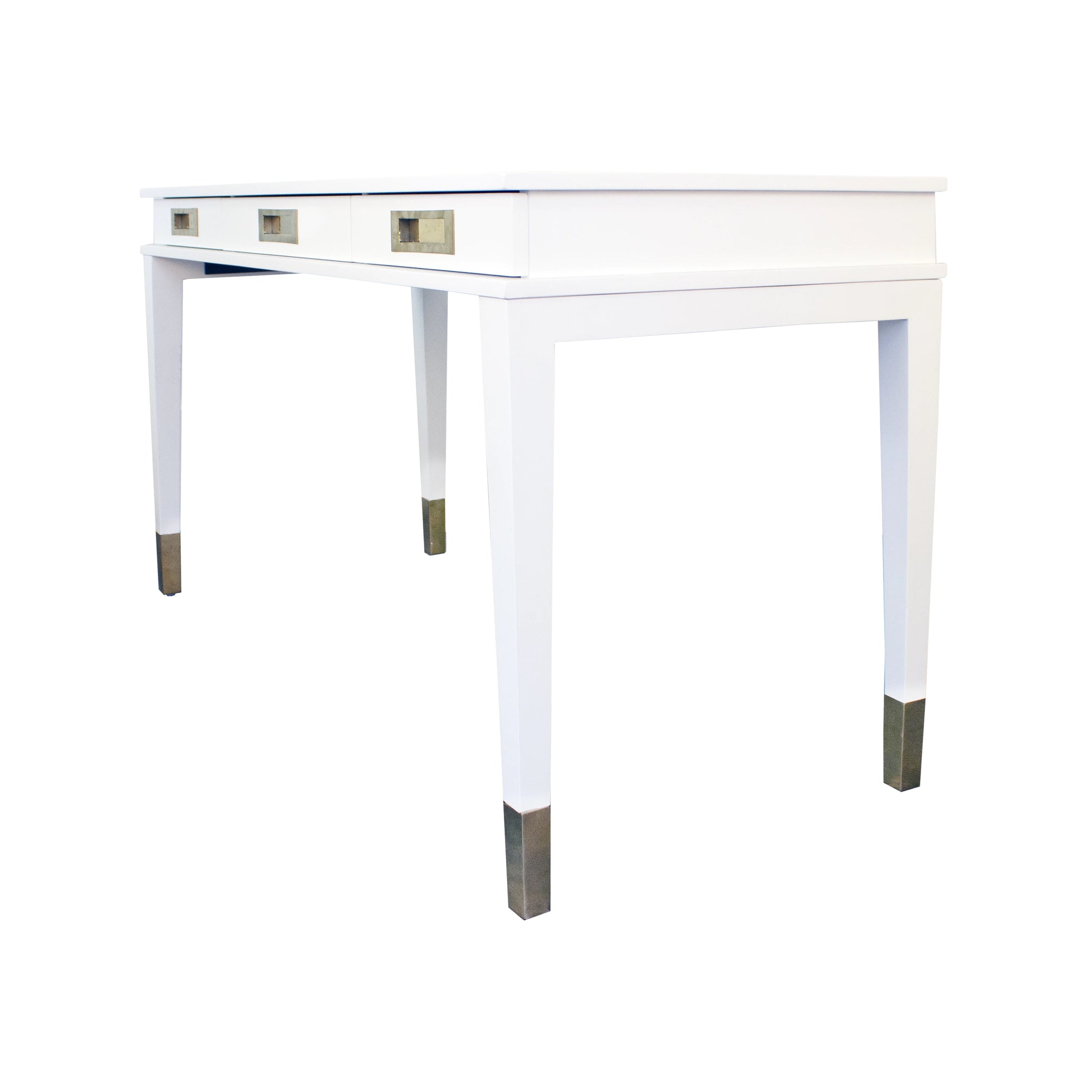 Worlds Away Plato 3 Drawer Desk - White Lacquer