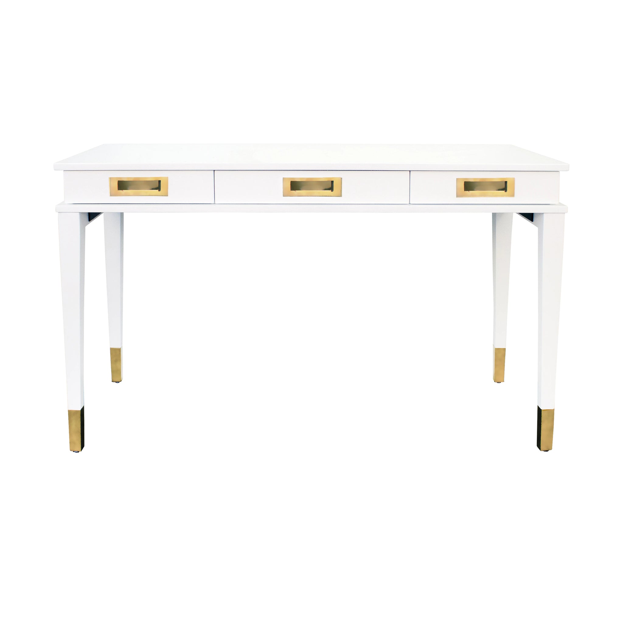Worlds Away Plato 3 Drawer Desk - White Lacquer