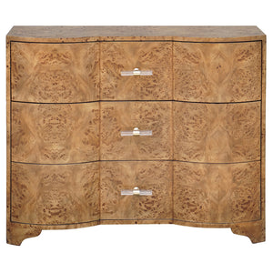Worlds Away Plymouth 3 Drawer Chest - Dark Burl Wood