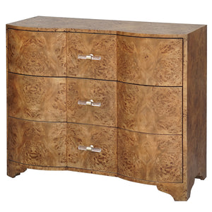 Worlds Away Plymouth 3 Drawer Chest - Dark Burl Wood