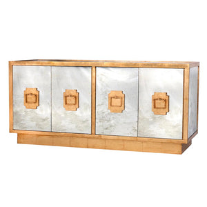 Worlds Away Ponti Entertainment Console – Antique Mirror & Gold