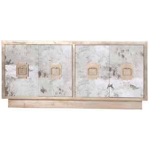 Worlds Away Ponti Entertainment Console – Antique Mirror & Silver