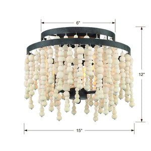 Poppy 3 Light Matte Black Ceiling Mount