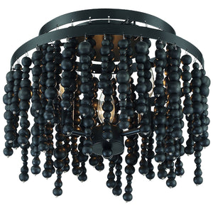 Poppy 3 Light Matte Black Ceiling Mount