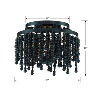 Poppy 3 Light Matte Black Ceiling Mount